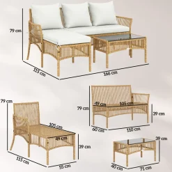 Conjunto de jardín Belt Outsunny diseño modular 3 piezas