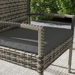 Conjunto de jardín Brilliant Outsunny 3 sillones + 1 mesa gris