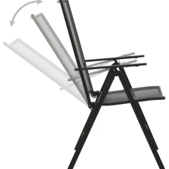 Conjunto de jardín Brulle 4 sillas + mesa antracita