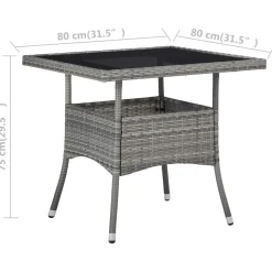 Conjunto de jardín con mesa y 2 sillones con cojines