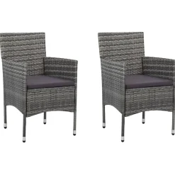 Conjunto de jardín con mesa y 2 sillones con cojines