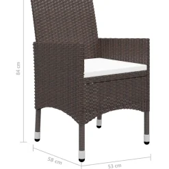 Conjunto de jardín con mesa y 2 sillones con cojines
