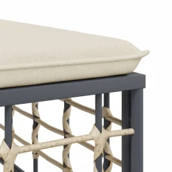 Conjunto de jardín Creta 3 piezas con cojines 80x212x72 cm
