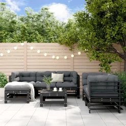Conjunto de jardín Dumm 7 piezas madera maciza pino