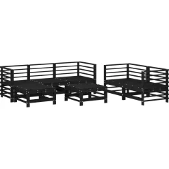 Conjunto de jardín Dumm 7 piezas madera maciza pino
