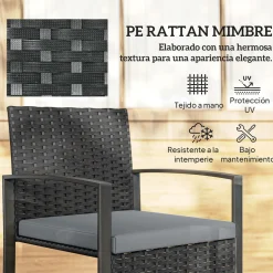 Conjunto de jardín DuoRelax Outsunny 2 sillas y mesa auxiliar