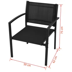 Conjunto de jardín Gabriela sofá con 2 sillas y mesa negro