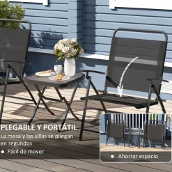 Conjunto de jardín Ghina 2 sillas + mesa