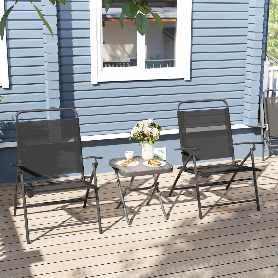 Conjunto de jardín Ghina 2 sillas + mesa
