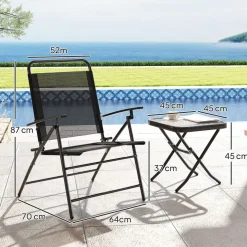 Conjunto de jardín Ghina 2 sillas + mesa