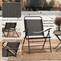 Conjunto de jardín Ghina 2 sillas + mesa