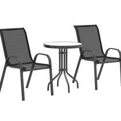 Conjunto de jardín Hera Outsunny 2 sillas + mesa negro