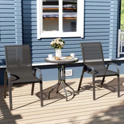 Conjunto de jardín Hera Outsunny 2 sillas + mesa negro