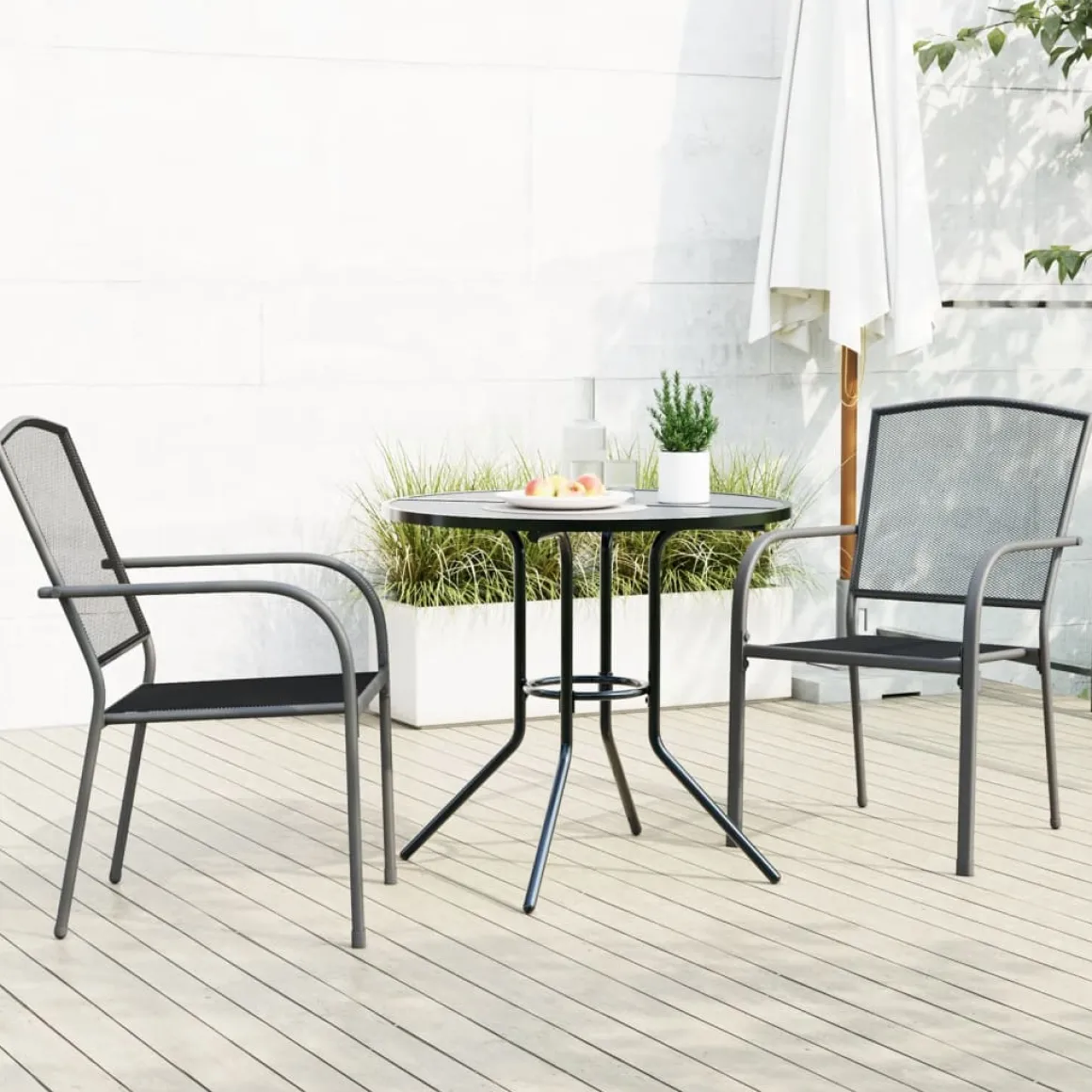 Conjunto de jardín Hills 2 sillas + mesa gris