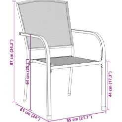 Conjunto de jardín Hills 2 sillas + mesa gris