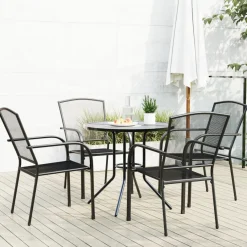 Conjunto de jardín Hills 4 sillas + mesa gris