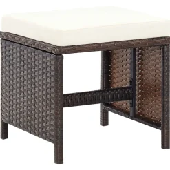 Conjunto de jardín Huanchaco 2 sillones + taburetes ratán PE