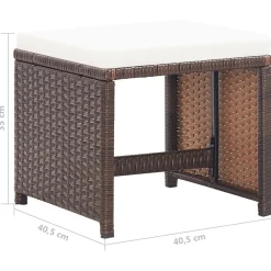 Conjunto de jardín Huanchaco 2 sillones + taburetes ratán PE
