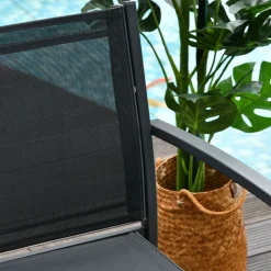 Conjunto de jardín Jeff Outsunny 3 sillones + 1 mesa negro