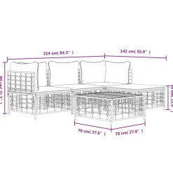 Conjunto de jardín Kenia sofá modular + mesa/reposapiés