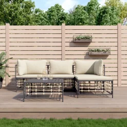Conjunto de jardín Kenia sofá modular + mesa/reposapiés