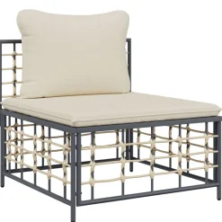 Conjunto de jardín Kenia sofá modular + mesa/reposapiés