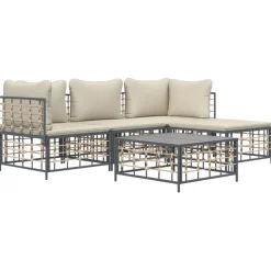 Conjunto de jardín Kenia sofá modular + mesa/reposapiés