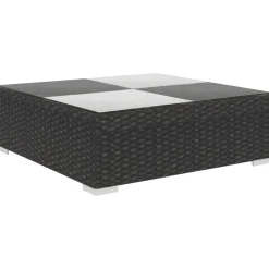 Conjunto de jardín Kiara sofá modular + mesa negro/blanco