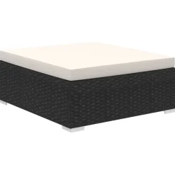 Conjunto de jardín Kiara sofá modular + mesa negro/blanco