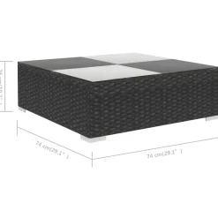 Conjunto de jardín Kiara sofá modular + mesa negro/blanco