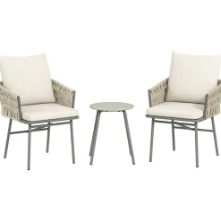 Conjunto de jardín Lerd Outsunny 3 piezas crema