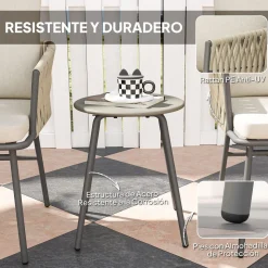 Conjunto de jardín Lerd Outsunny 3 piezas crema