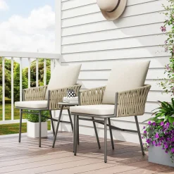 Conjunto de jardín Lerd Outsunny 3 piezas crema
