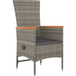 Conjunto de jardín Lisboa 2 sillas + mesa con cojines gris