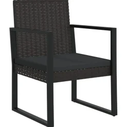 Conjunto de jardín Loop 1 sofá + 2 sillas + mesa negro