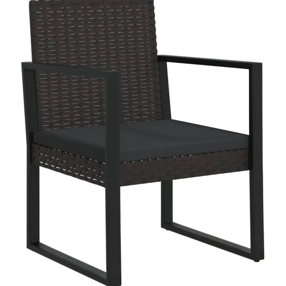 Conjunto de jardín Loop 1 sofá + 2 sillas + mesa negro