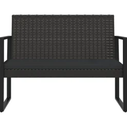 Conjunto de jardín Loop 1 sofá + 2 sillas + mesa negro