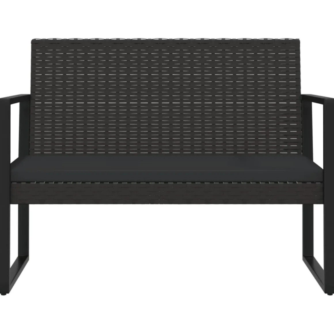 Conjunto de jardín Loop 1 sofá + 2 sillas + mesa negro