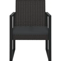 Conjunto de jardín Loop 1 sofá + 2 sillas + mesa negro