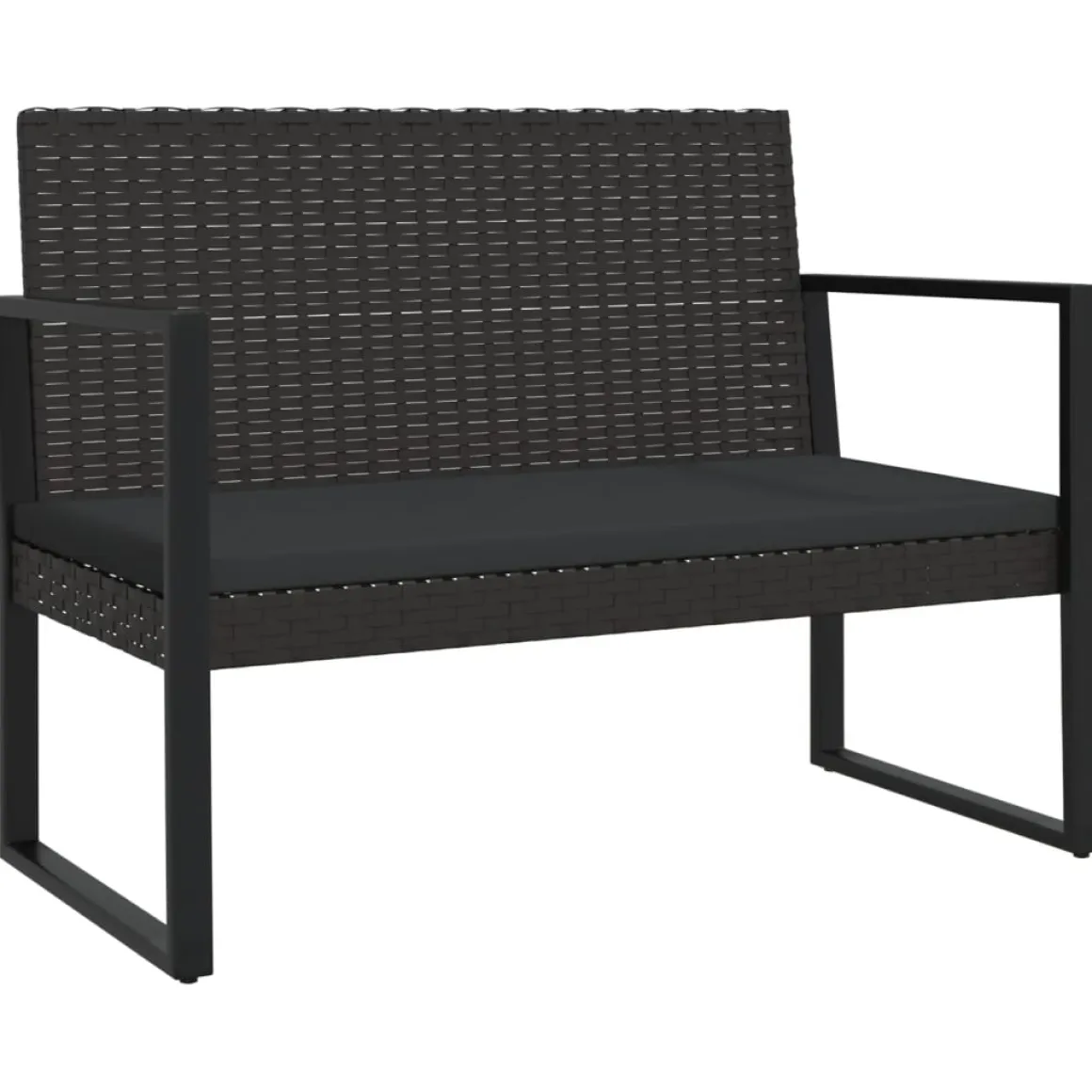 Conjunto de jardín Loop 1 sofá + 2 sillas + mesa negro