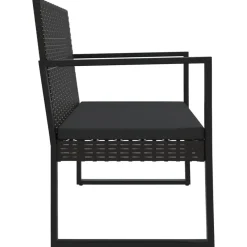 Conjunto de jardín Loop 1 sofá + 2 sillas + mesa negro