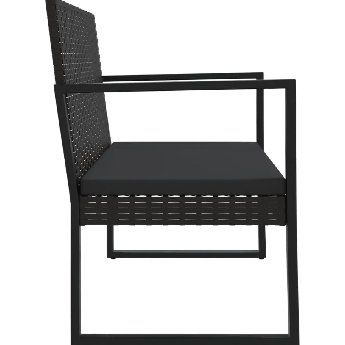 Conjunto de jardín Loop 1 sofá + 2 sillas + mesa negro