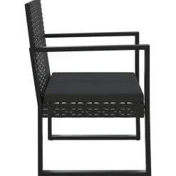 Conjunto de jardín Loop 1 sofá + 2 sillas + mesa negro
