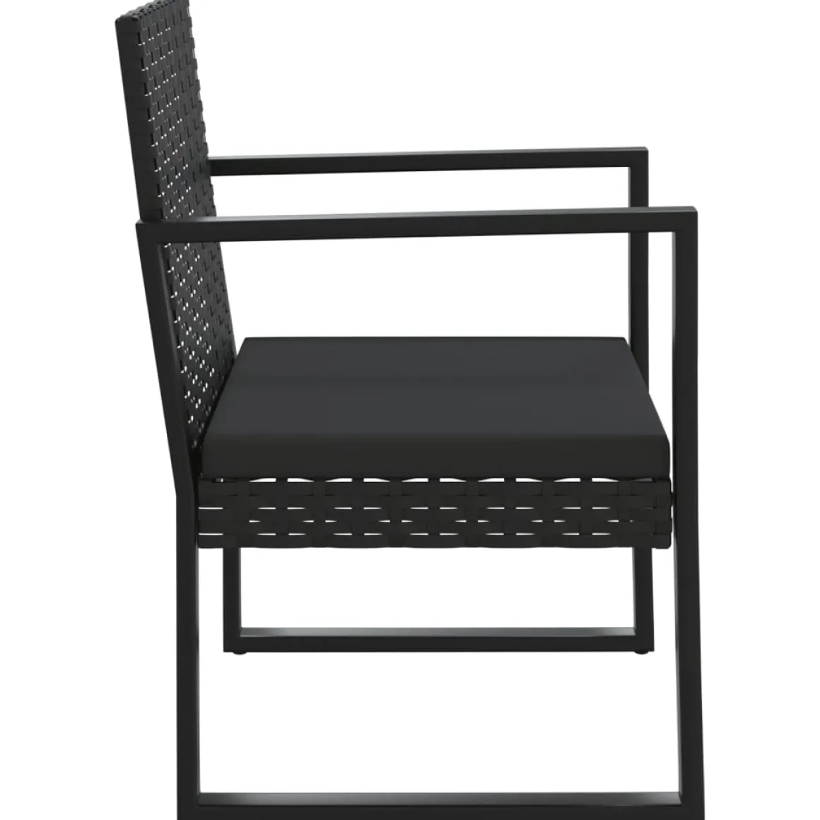 Conjunto de jardín Loop 1 sofá + 2 sillas + mesa negro