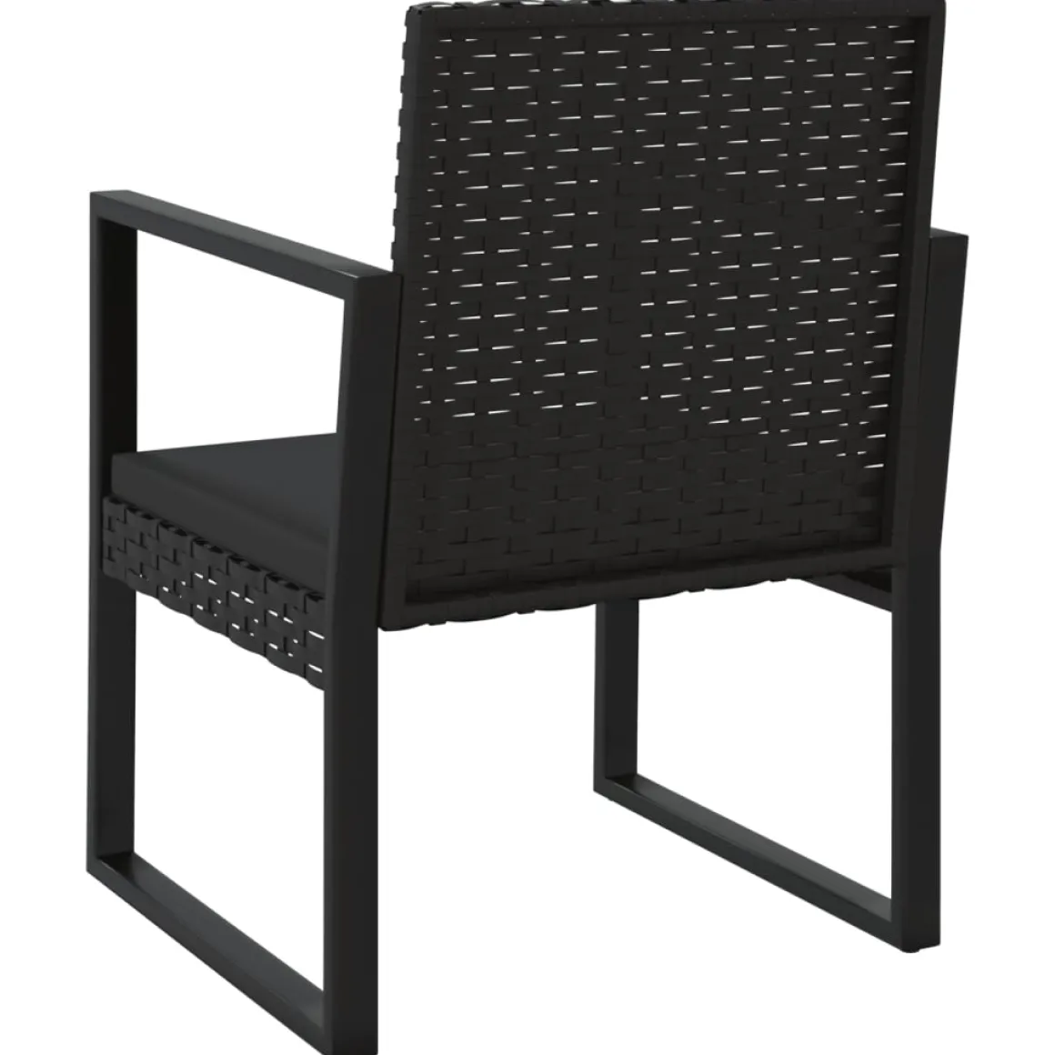 Conjunto de jardín Loop 1 sofá + 2 sillas + mesa negro