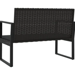Conjunto de jardín Loop 1 sofá + 2 sillas + mesa negro