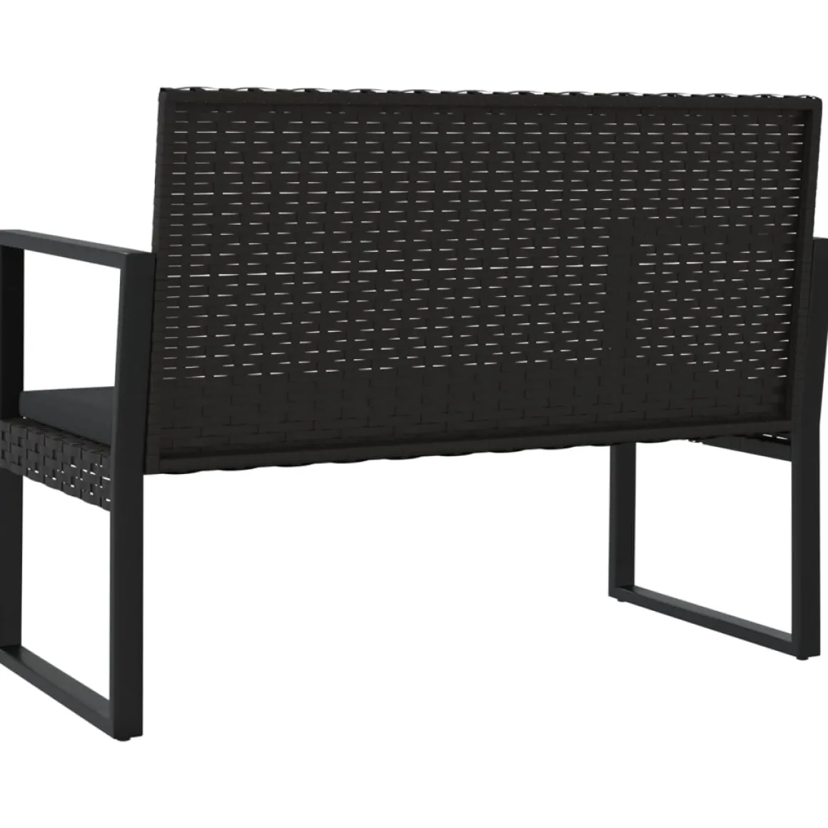 Conjunto de jardín Loop 1 sofá + 2 sillas + mesa negro