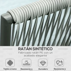 Conjunto de jardín Lumière Outsunny 3 módulos + mesa gris