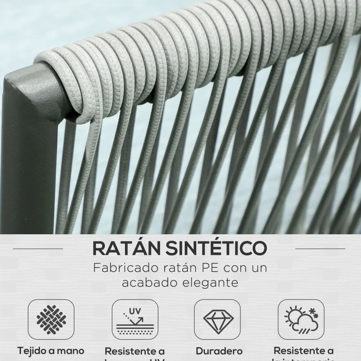 Conjunto de jardín Lumière Outsunny 3 módulos + mesa gris