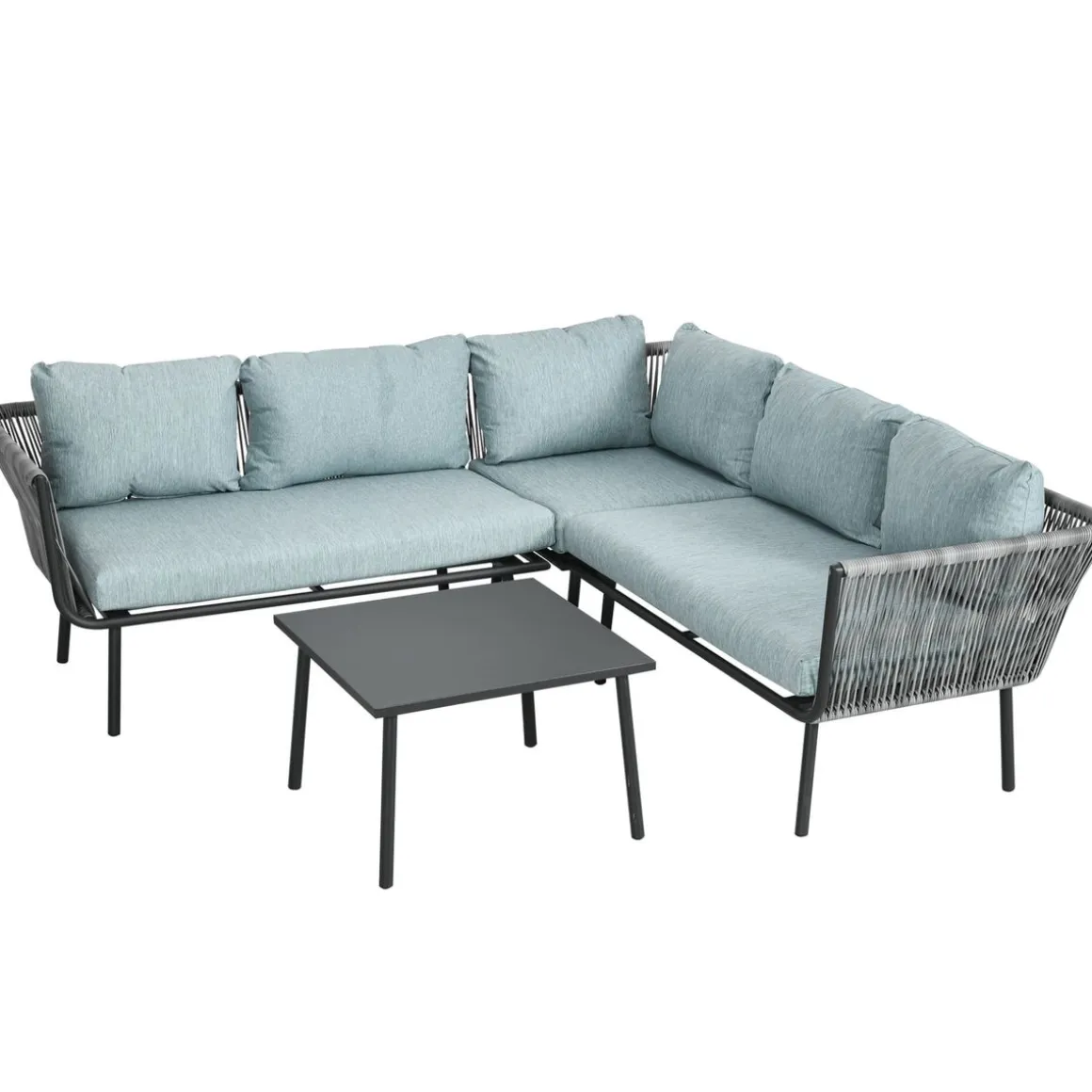 Conjunto de jardín Lumière Outsunny 3 módulos + mesa gris